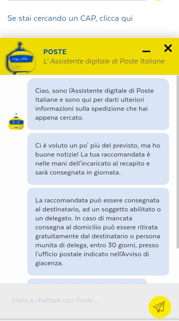 Bot delle Poste