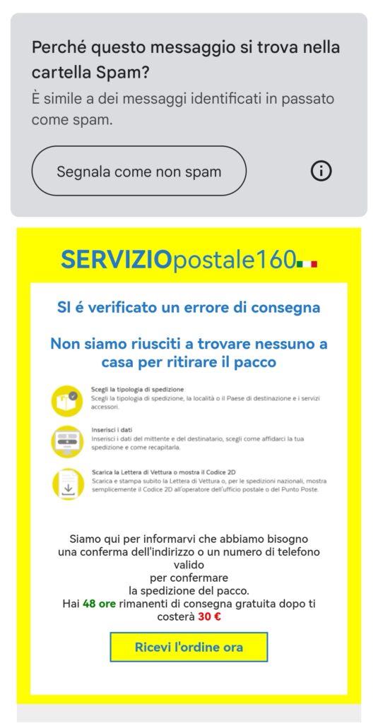 Spam delle poste