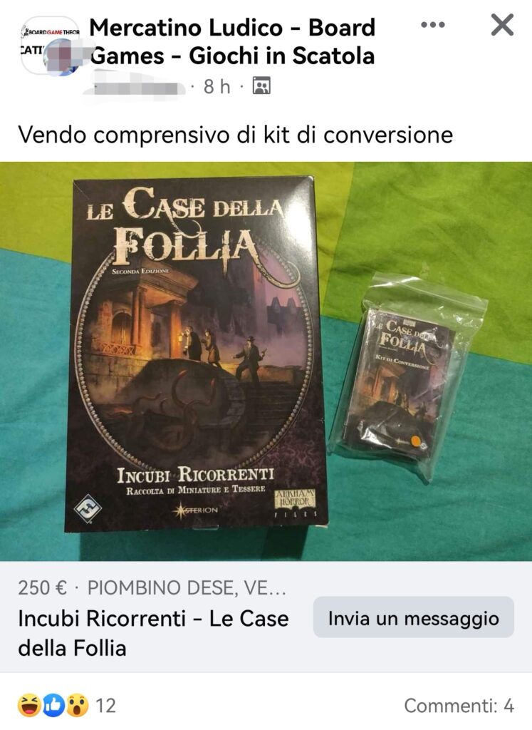 Vendita di Case della Follia. Preso da facebook