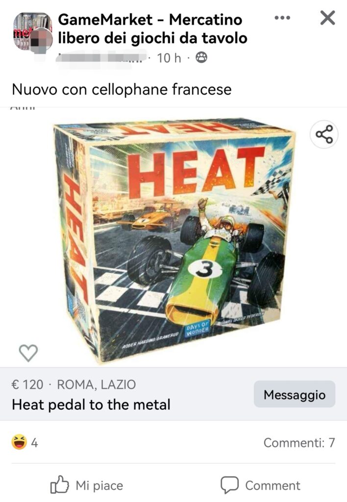 Vendita di Heat. Preso da facebook