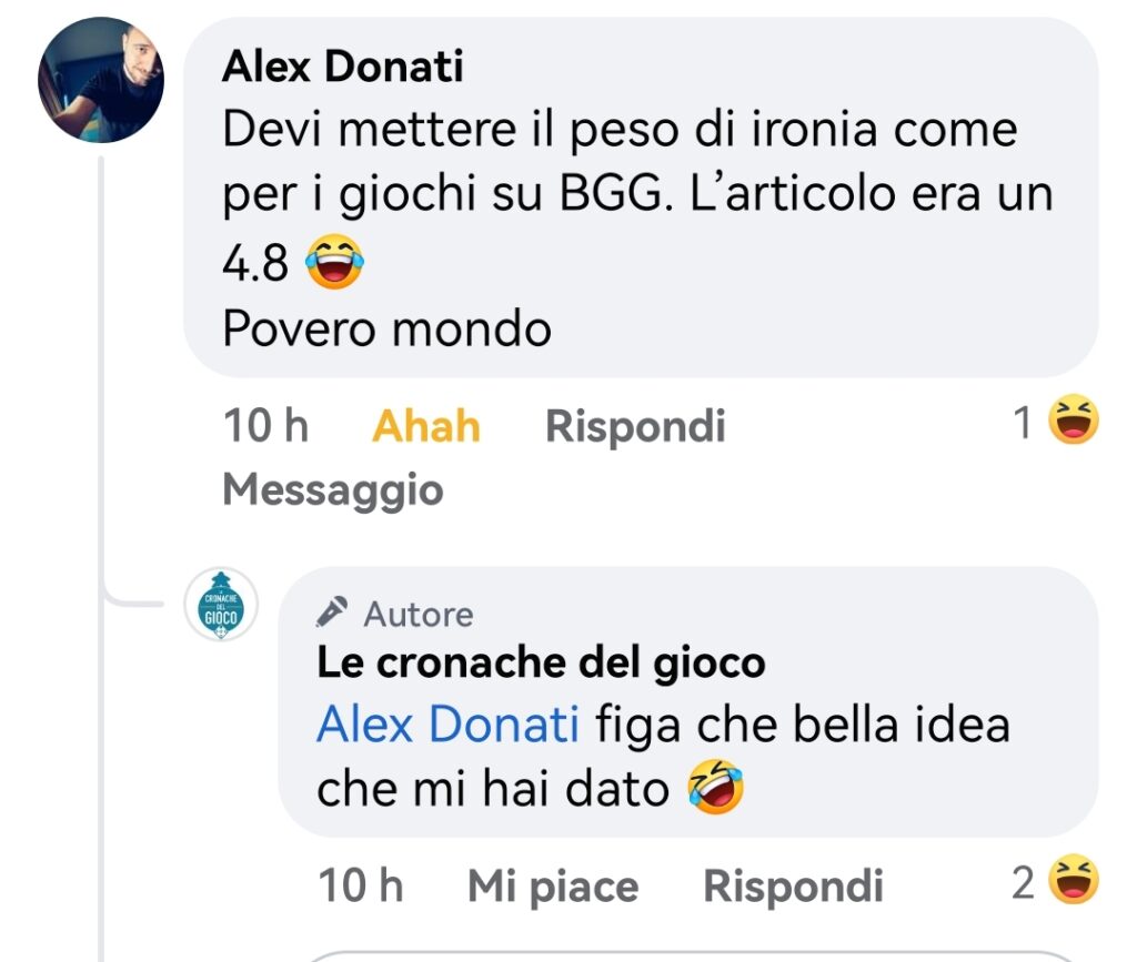 Messaggio di Alex Donati