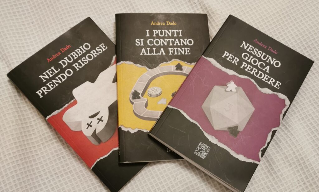Tutti e tre i romanzi della trilogia dei Mostri del Rock, scritti da Andrea Dado per DV Games: Nel dubbio prendo risorse, I punti di contano alla fine e Nessuno gioca per perdere