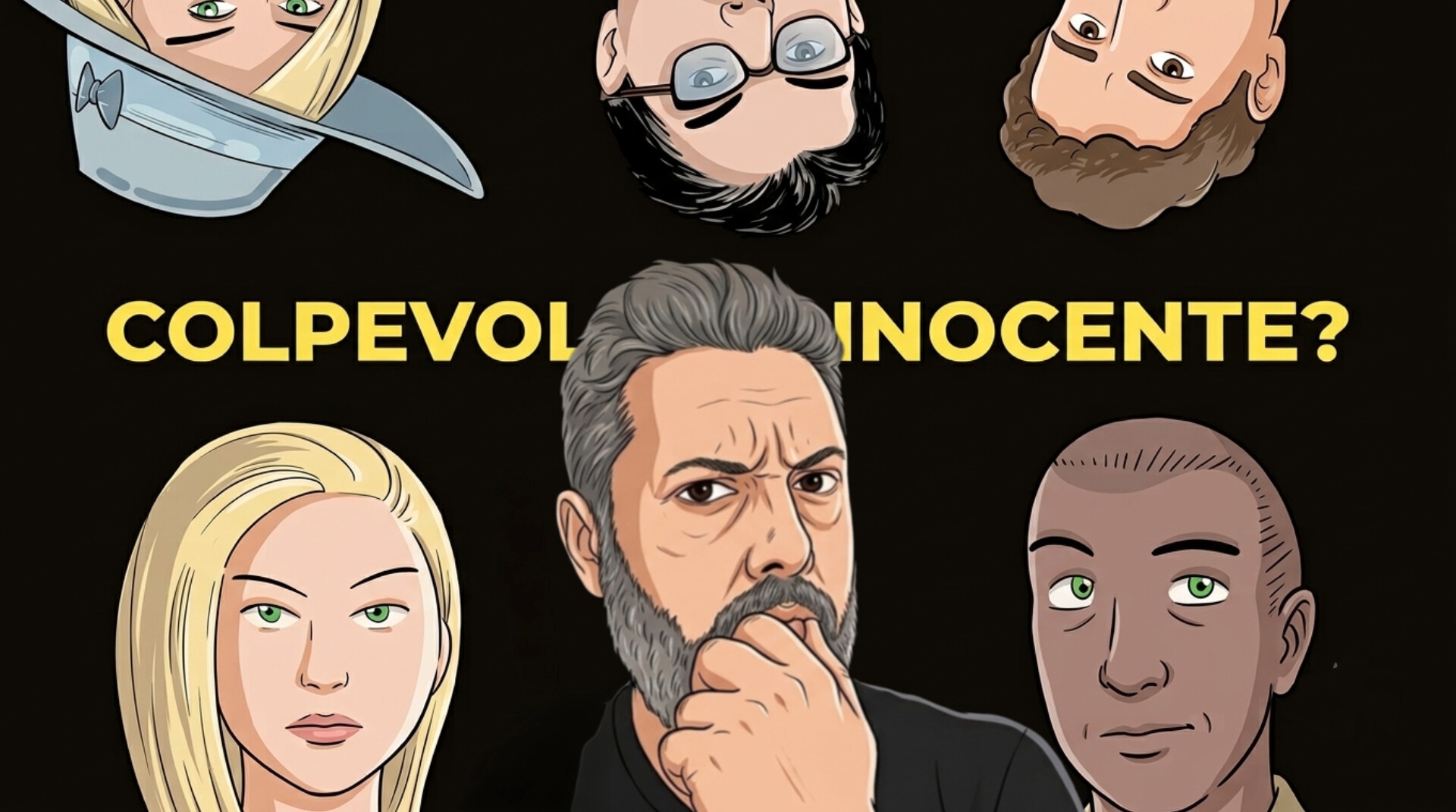 Copertina Colpevole o Innocente modificata con IA aggiungendo un mio avatar